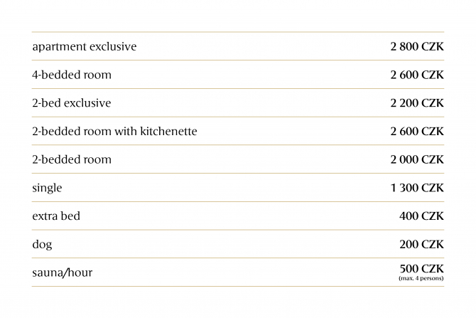 Price list and payments